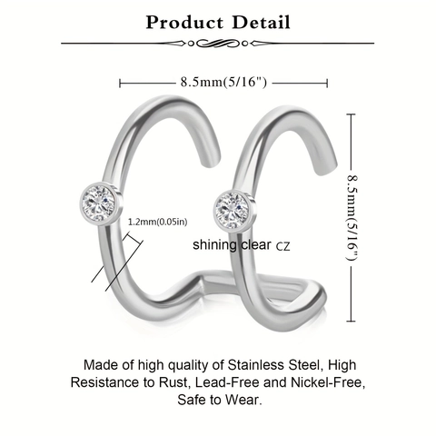 Edelstahl Ohrmanschetten Ohne Piercing Minimalistische Fake Helix Cartilage Ohrringe Für Damen Herren Gold Silber Schwarz Roségold Clip On Schmuck