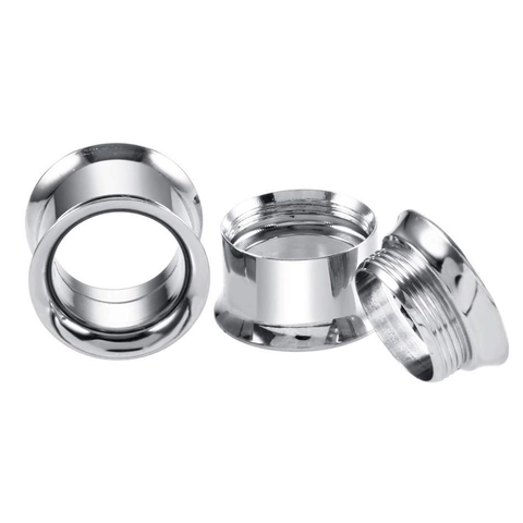 Stainless Steel Ear Tunnels Internal Thread Double Flare Hollow Gauges Piercing Jewelry For Men Women Daily Accessory