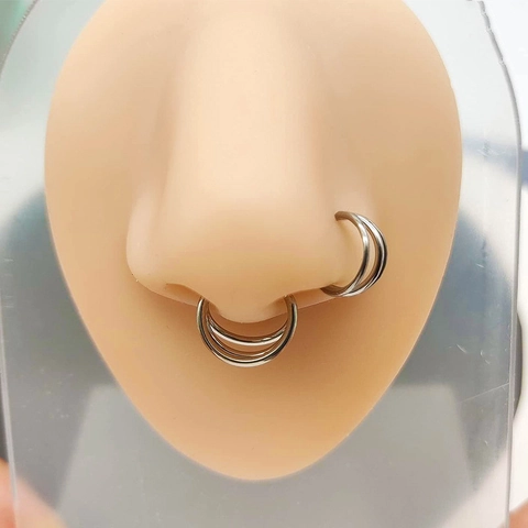 316L Stainless Steel Hinged Segment Ring For Septum Nose Ear Cartilage Piercing Double Triple Hoop Clicker Body Jewelry