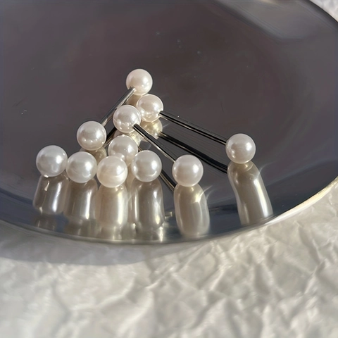 Acrylic Faux Artificial Pearl Stainless Steel Tongue Ring Nipple Ring Body Piercing Jewelry Unisex Barbell Stud