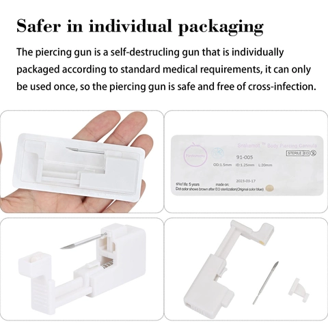 Professionelles Edelstahl Zungenpiercing Kit Enthält Zungenstecker Markierungsstift Alkoholtupfer Und Klemme Körperschmuck Werkzeuge