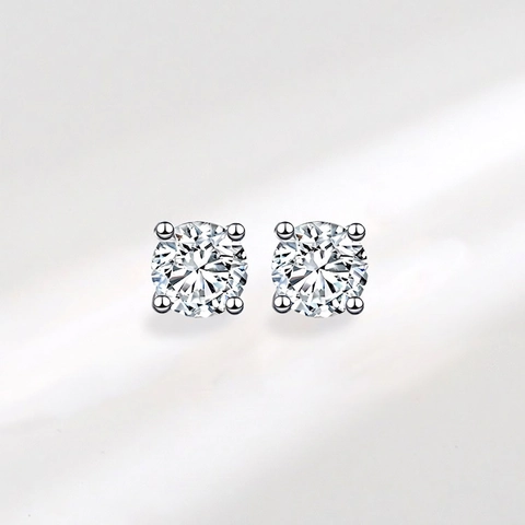S925 Sterling Zilver Zirkonia Oorknopjes Voor Vrouwen Minimalistisch Geometrisch Rond Kristal Oorbellen Dagelijks Kantoor Sieraden
