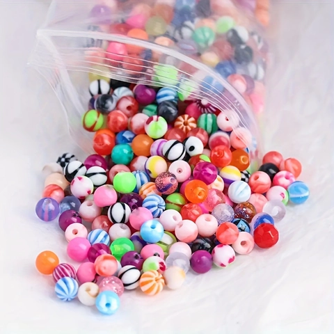5mm Acrylic Piercing Jewelry Replacement Balls Mixed Colors Striped Glitter Spherical Beads For Tongue Belly Lip Piercing Accessories