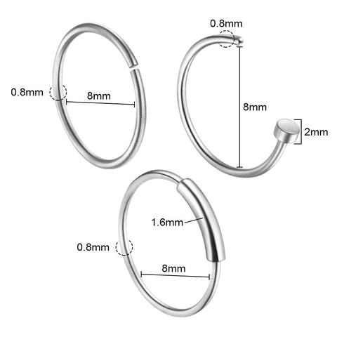 Professionelles Edelstahl Nasenring Piercing Schmuck Mit Nadeln Klemmen Handschuhen Und Reinigungspads Zirkonia Inlaid Kit