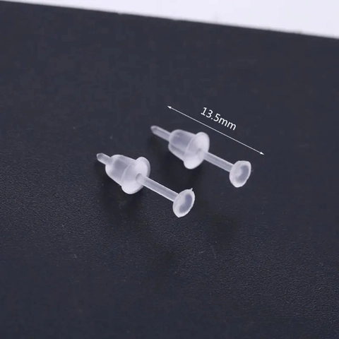 Boucles d'oreilles Clous en Plastique Invisibles Transparentes Ensemble de Tiges et Fermoirs en Résine Hypoallergénique pour Oreilles Sensibles Bijoux de Piercing Unisexes