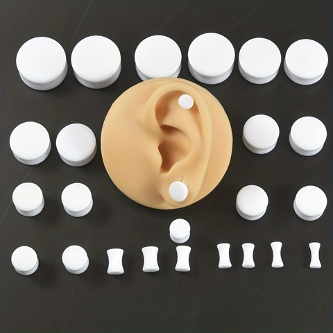 Weiße Acryl Sattel Ohr Plugs Gauges Körper Piercing Schmuck Für Herren Damen Poliertes Festes Dehnung Erweiterung Zubehör