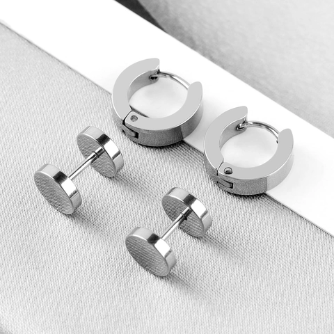 Kit de Piercing Corporal Profesional Anillos de Nariz y Tachuelas de Acero Inoxidable Con Agujas Pinzas Guantes Almohadillas de Alcohol Joyas Punk Plata