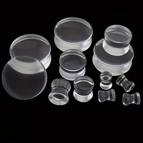 Transparent Acrylic Double Flared Ear Plugs Expanders Gauges Piercing Jewelry For Unisex Ear Lobe Stretching