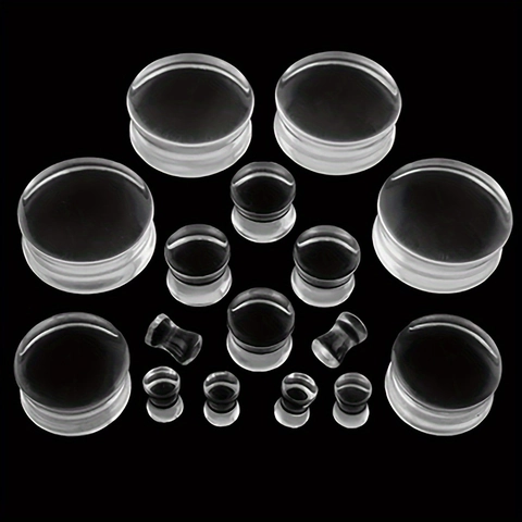 Transparent Acrylic Double Flared Ear Plugs Expanders Gauges Piercing Jewelry For Unisex Ear Lobe Stretching