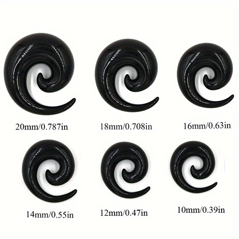 Acryl Spiraal Slak Oorpiercings Expander Stretching Sieraden Voor Mannen Vrouwen Zwart Wit Lichaamssieraden