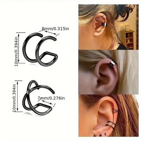 Edelstahl Ohrklemmen Für Herren Damen Ohne Ohrlöcher Geometrische Fake Knorpel Ohrringe Punk Minimalistische Clip On Schmuck