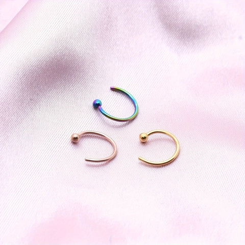 Stainless Steel Lip Rings Piercing Jewelry For Men Women Gold Silver Black Rose Gold Rainbow Colors Hypoallergenic C Shape Horseshoe Rings
