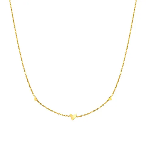 Minimalistische Titanstahl Halskette Mit Drei Herzanhängern Für Damen Vergoldet Elegante Kleine Schlüsselbeinkette Schmuck Geschenk