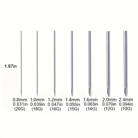 Professionele Steriele Piercing Naalden Roestvrij Staal Holle Naalden Voor Oor Neus Tong Buik Lichaam Piercing Tool