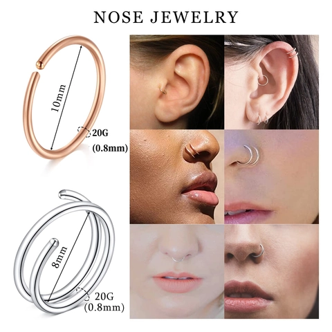 Professional Body Piercing Tool Kit With 316L Stainless Steel Nose Rings Studs Piercing Needles Alcohol Pads Gloves Marker