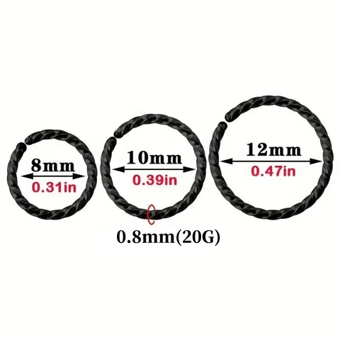 Stainless Steel Nose Ring Hoop Twist Braid Piercing Jewelry Women Men Gold Silver Black Blue Rose Gold Rainbow Body Jewelry