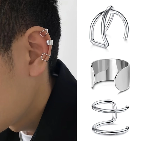 Edelstahl Ohrklemme Lippenring Ohne Ohrloch Knorpel Clip Auf Ohrringe Geometrischer Minimalistischer Schmuck Für Herren Damen