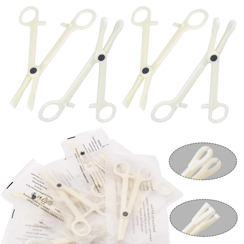 Professional Disposable Body Piercing Forceps Tool Kit High Strength PVC Slotted Piercing Clamps Round And Triangle Mouth Clamping Tools For Ear Tongue Lip Piercing