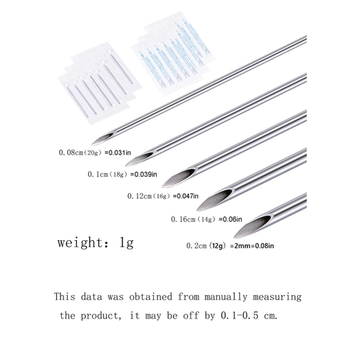 Professionele Body Piercing Tool Kit Roestvrijstalen Piercing Naalden Alcoholpads Handschoenen Piercing Benodigdheden Voor Oor Neus Lip Buik Sieraden