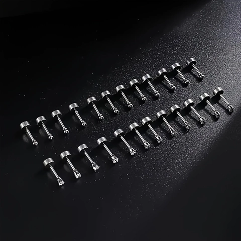 Disposable Ear Piercing Tool Kit Stainless Steel Zircon Stud Earrings With Alcohol Pads DIY Piercing Set For Men Women