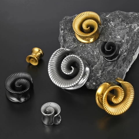 Unisex Edelstahl Spiralschnecke Ohrdehner Plugs Taper Stretching Kit Körper Piercing Schmuck Für Ohrloch Dehnung