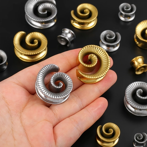 Unisex Edelstahl Spiralschnecke Ohrdehner Plugs Taper Stretching Kit Körper Piercing Schmuck Für Ohrloch Dehnung