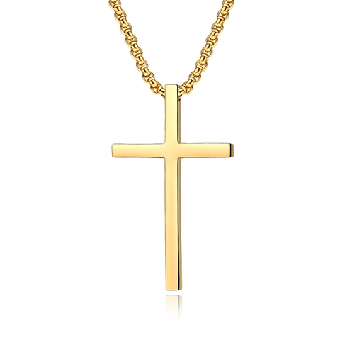 Minimalistische Edelstahl Kreuz Anhänger Halskette Für Herren Damen Hochglanzpoliert Geometrische Box Kette Punk Schmuck Geschenk