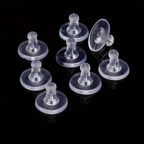 Ohrring Verschlüsse Stopper Silikon Kunststoff Messing Metall Transparent Sicher Gegen Verlieren Hypoallergen Zubehör