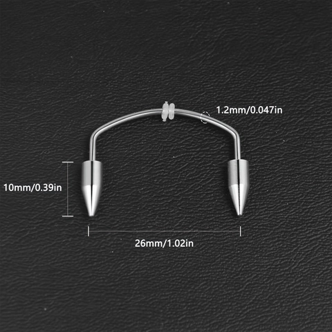 Stainless Steel Vampire Fang Smiley Lip Piercing Spike Stud Hoop Horseshoe Body Piercing Jewelry For Halloween Cosplay