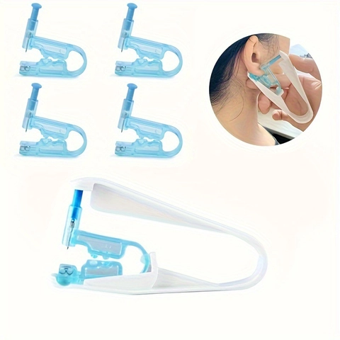 Disposable Painless Safety Ear Piercing Tool Kit With Stainless Steel Needle And Auxiliary Tool For Unisex Home Piercing