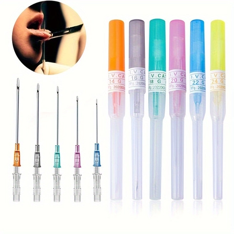 Professionele Roestvrijstalen Wegwerp Piercing Naalden Steriele Katheter Tool Voor Oor Neus Lip Buik Piercing Accessoire