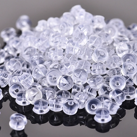 Clear Silicone Earring Backs Hamburger Bullet Shape Soft Anti Slip Earnut For Stud Earrings DIY Jewelry Making Accessories