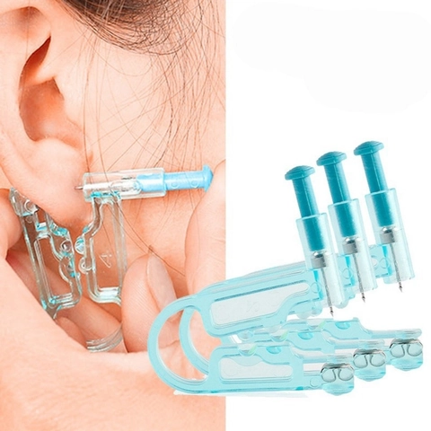 Disposable Sterile Ear Piercing Kit With Marking Pen Alcohol Pads Stainless Steel Piercing Gun Tool For Body Jewelry