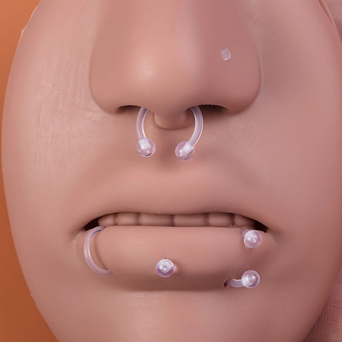 Clear Acrylic Bioflex Body Piercing Jewelry Nipple Tongue Nose Eyebrow Belly Lip Rings Studs Retainer Invisible Accessory