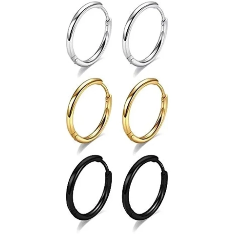 Orecchini a Cerchio in Acciaio Inossidabile 316L per Uomo Donna Cartilagine Helix Tragus Piercing Gioielli Minimalisti