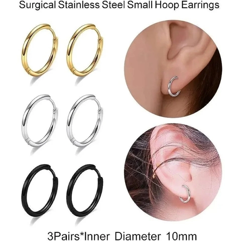 Orecchini a Cerchio in Acciaio Inossidabile 316L per Uomo Donna Cartilagine Helix Tragus Piercing Gioielli Minimalisti
