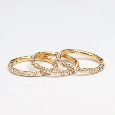 ASTM F136 Titanium Septum Clicker Hoops 16G Double Row Cubic Zirconia Nose Ring Earring Cartilage Helix Piercing Jewelry