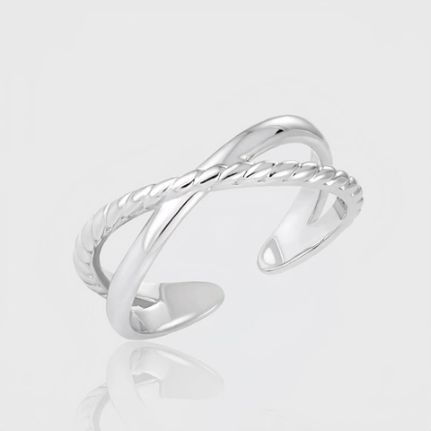 Minimalist Stainless Steel Twist Cross Open Ring For Women Adjustable Fashion Jewelry Gold Silver X-Shape Finger Ring Accessory