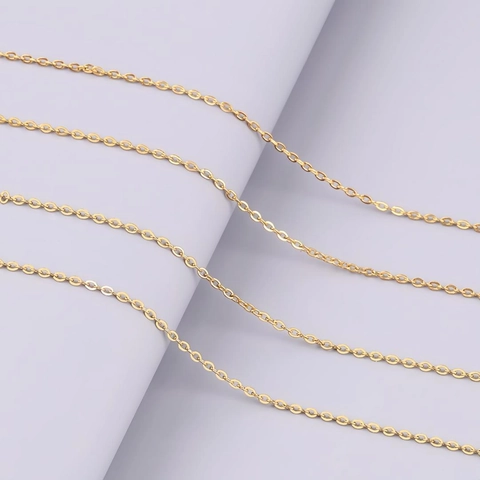 Minimalist Stainless Steel O-Link Chain Necklace Real Gold Plated Adjustable Clavicle Necklace Fashion Jewelry For Women