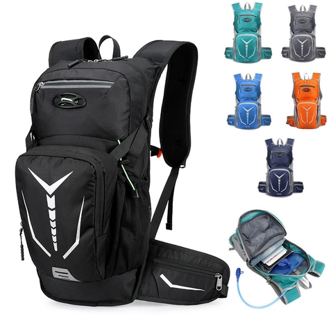 Outdoor Cycling Backpack Hydration Compatible Sport Daypack Large Capacity Reflective Strips For Hiking Climbing Traveling Men Women