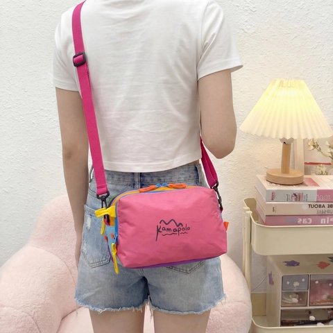 Bolso Bandolera de Nailon Impermeable con Bloques de Color Para Hombre Mujer Viajes al Aire Libre Bolso Mensajero Casual Con Múltiples Cremalleras