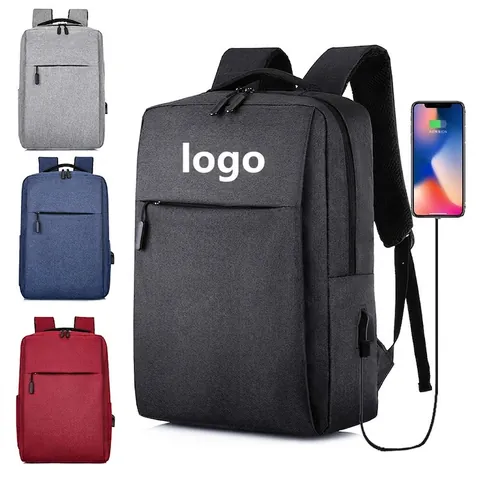 Mochila para Portátil de Negocios de Tela Oxford con Puerto de Carga USB Gran Capacidad Bolsa de Viaje Trabajo para Hombre Mujer