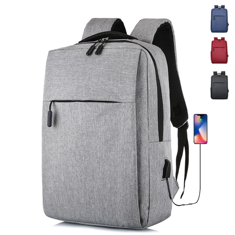 Mochila para Portátil de Negocios de Tela Oxford con Puerto de Carga USB Gran Capacidad Bolsa de Viaje Trabajo para Hombre Mujer
