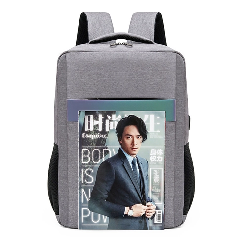 Mochila para Portátil de Negocios Impermeable Puerto de Carga USB Tira Reflectante Hombre Mujer Bolso de Viaje Profesional