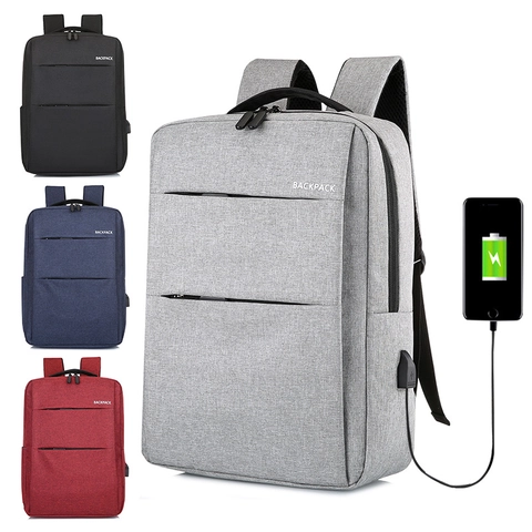 Mochila para Computadora Portátil de Negocios Con Puerto de Carga USB Tela Oxford Impermeable Gran Capacidad Bolso de Viaje Escolar Hombre Mujer