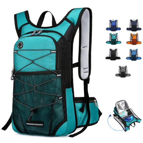 Large Capacity Outdoor Sports Backpack Waterproof Nylon Cycling Hiking Running Daypack With Reflective Strip Breathable Mesh