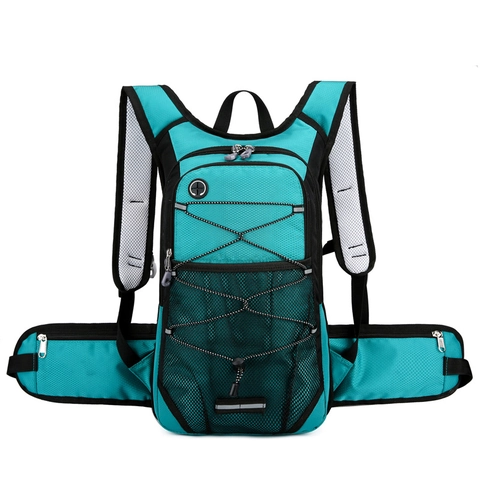 Large Capacity Outdoor Sports Backpack Waterproof Nylon Cycling Hiking Running Daypack With Reflective Strip Breathable Mesh