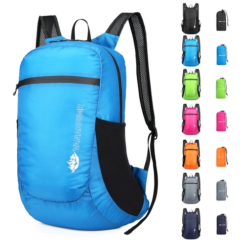 Zaino in Nylon Impermeabile Leggero Con Custodia Per Sport All'Aperto Viaggi Giorno Pieghevole Traspirante Unisex