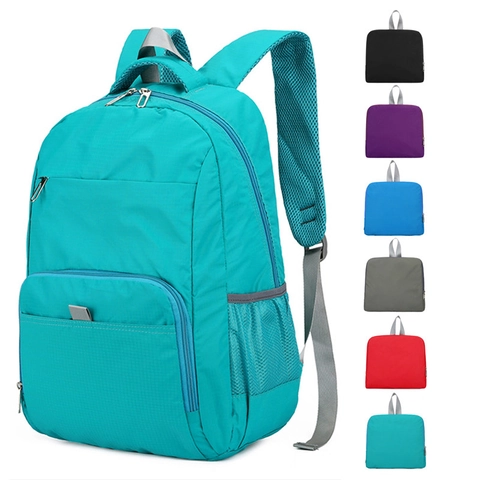 Foldable Sports Backpack Large Capacity Waterproof Oxford Cloth Lightweight Travel Daypack For Men Women Outdoor School Bag