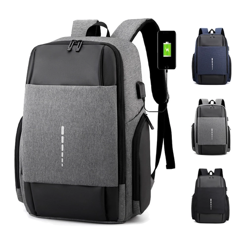 Business Laptop Backpack Men Large Capacity Computer Bag With USB Charging Port Waterproof Nylon School Travel Daypack